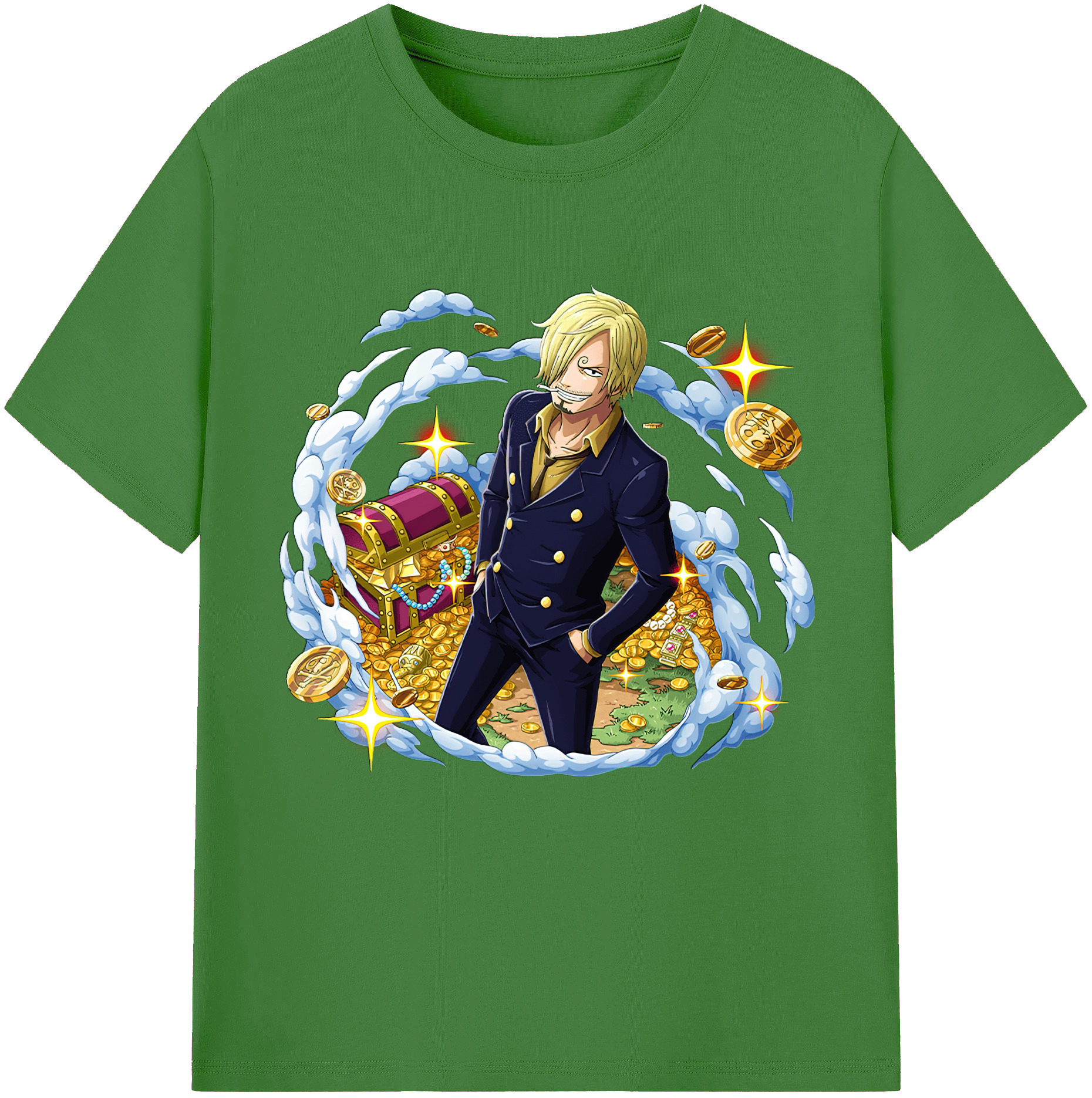（画像用） ワンピース サンジ ONE PIECE Sanji レディースカジュアルプリントTシャツ（綿100％）